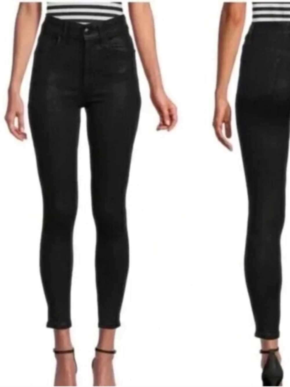 Joe's Jeans The Skinny Coated Black Skinny Jeans TD89705252 Mid Rise Size 24